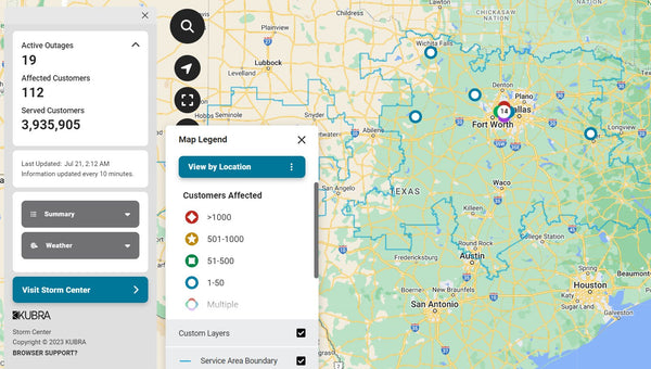 Oncor's Power Outages Map Update, Today