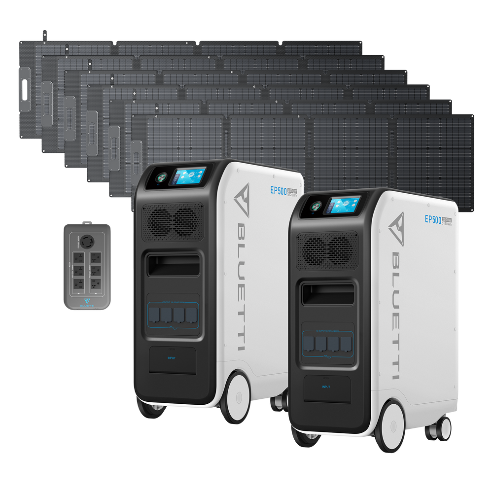 BLUETTI 2*EP500+6*200W Solar+1*Split Phase Fusion Box | Solar Generator Kit