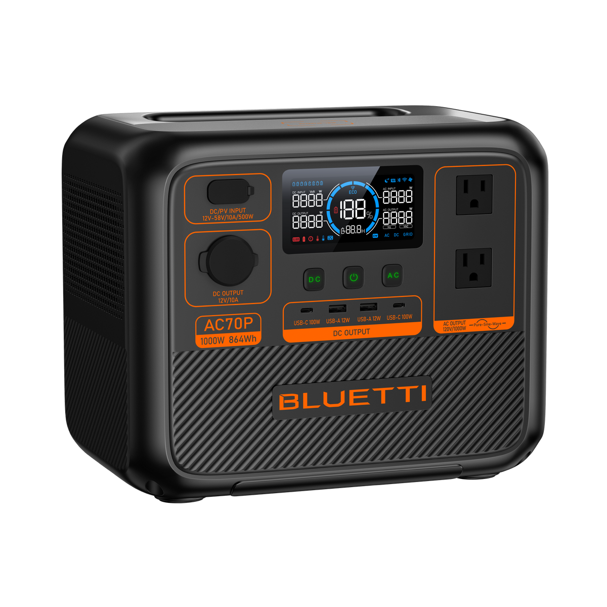 BLUETTI AC70P Portable Power Station | 1000W 864Wh -A