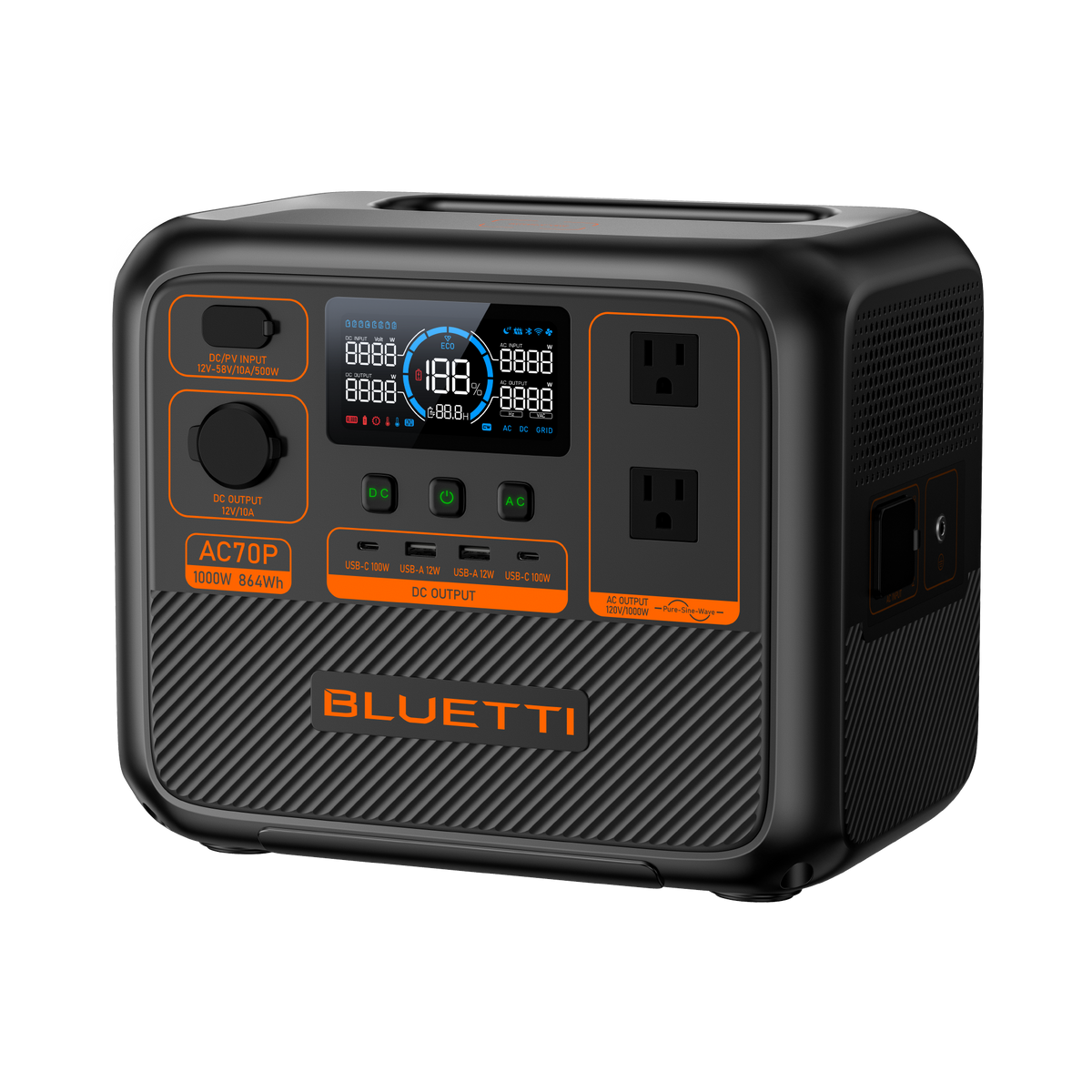 BLUETTI AC70P Portable Power Station | 1000W 864Wh -A
