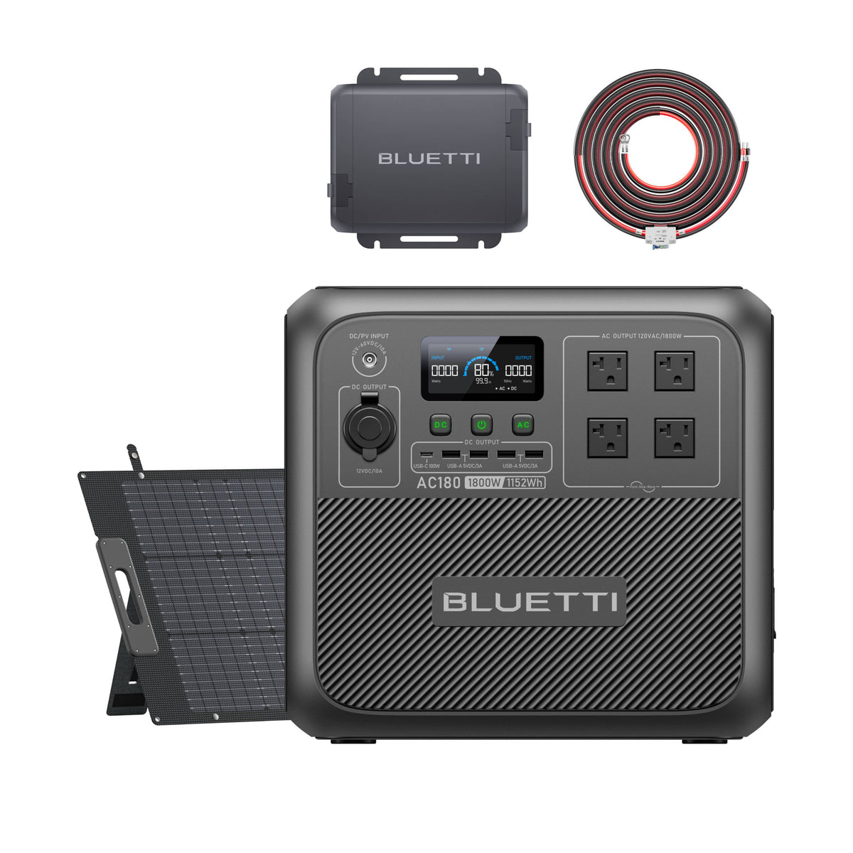 BLUETTI AC180 Solar Portable Power Station | 1,800W 1,152Wh