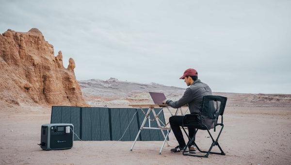 portable solar panel while camping