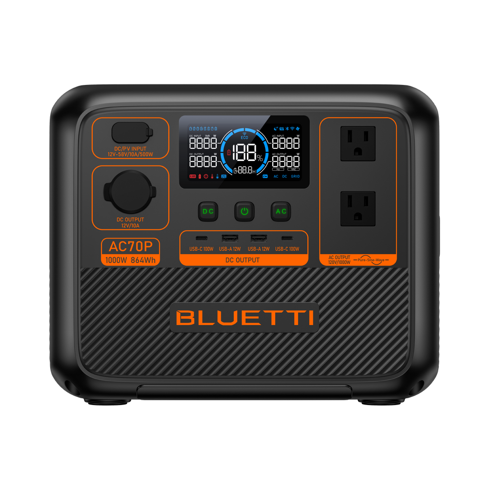 BLUETTI AC70 Portable Power Station | 1,000W 768Wh