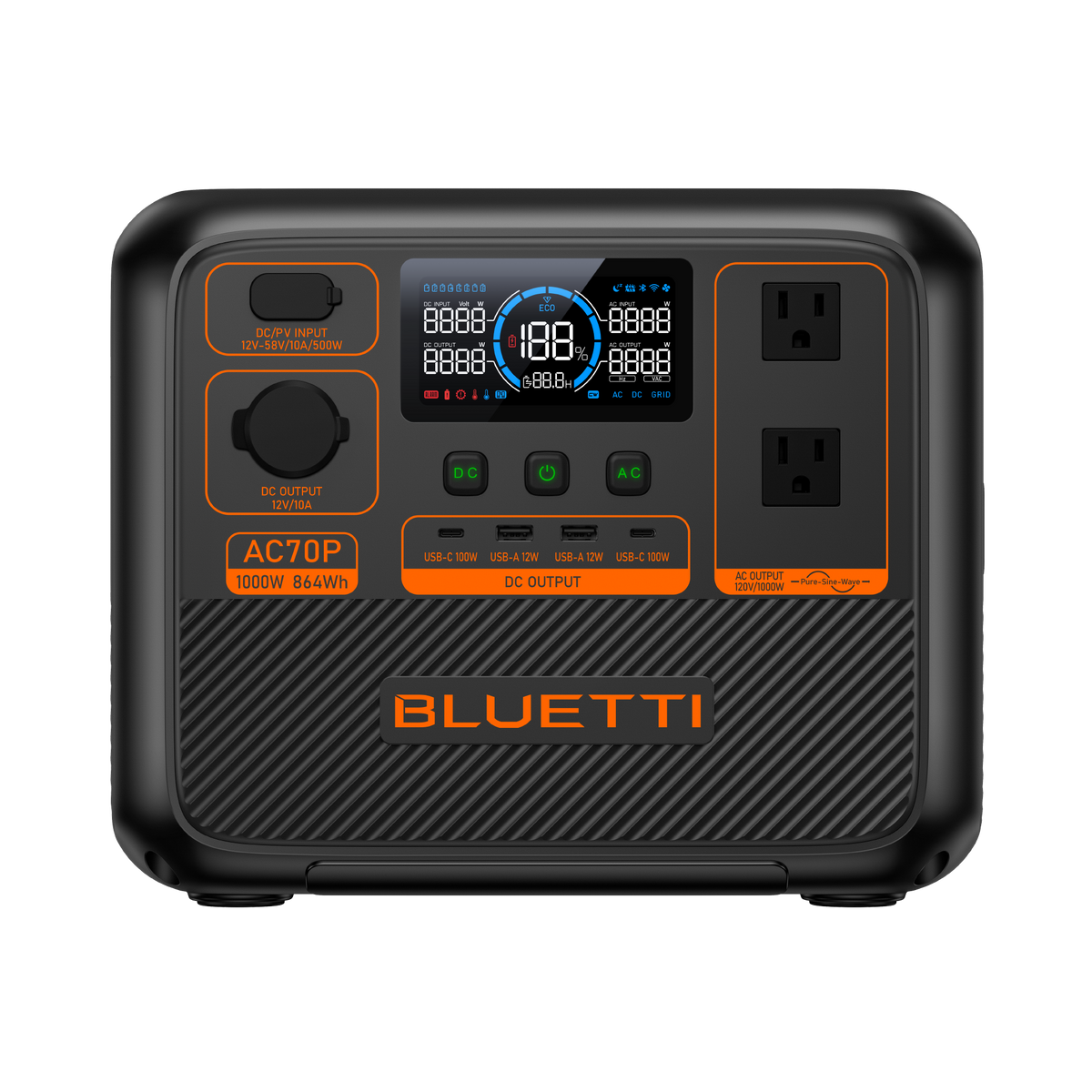 BLUETTI AC70 Portable Power Station | 1000W 768Wh