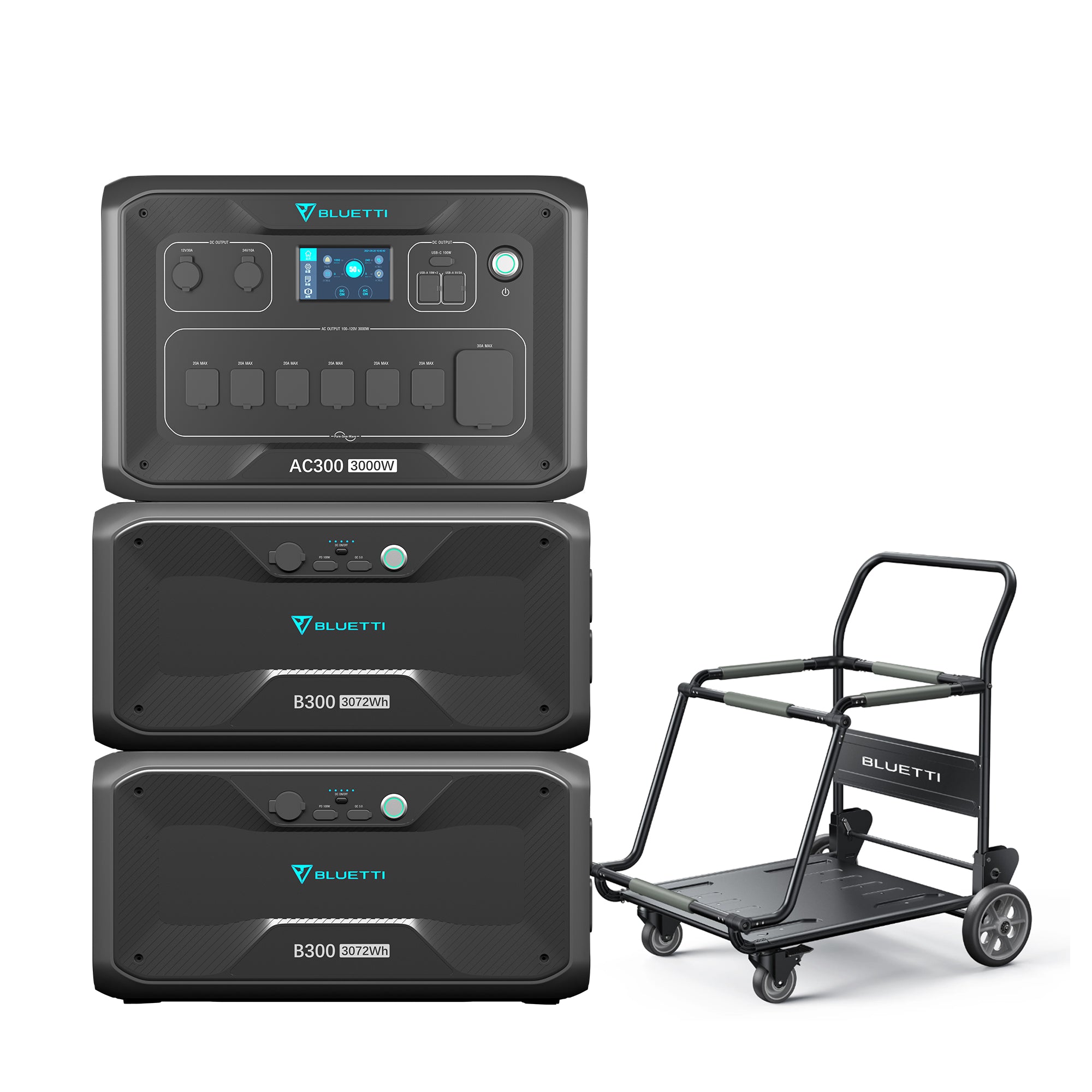BLUETTI AC300 + 2*B300 | Home Battery Backup Grid-tied System, 3,000W ...