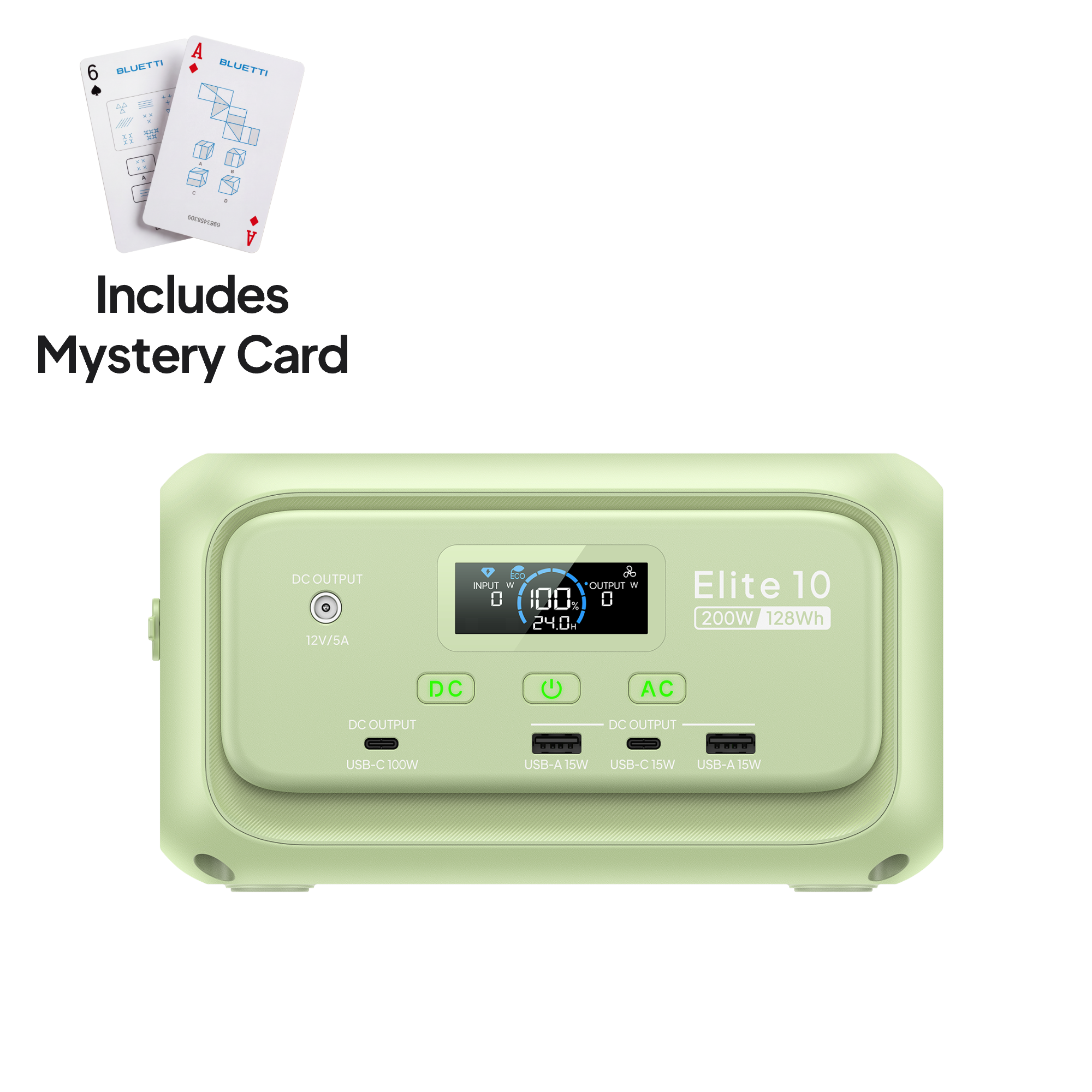 BLUETTI Elite 10 Mini Power Station | 200W 128Wh (Green)