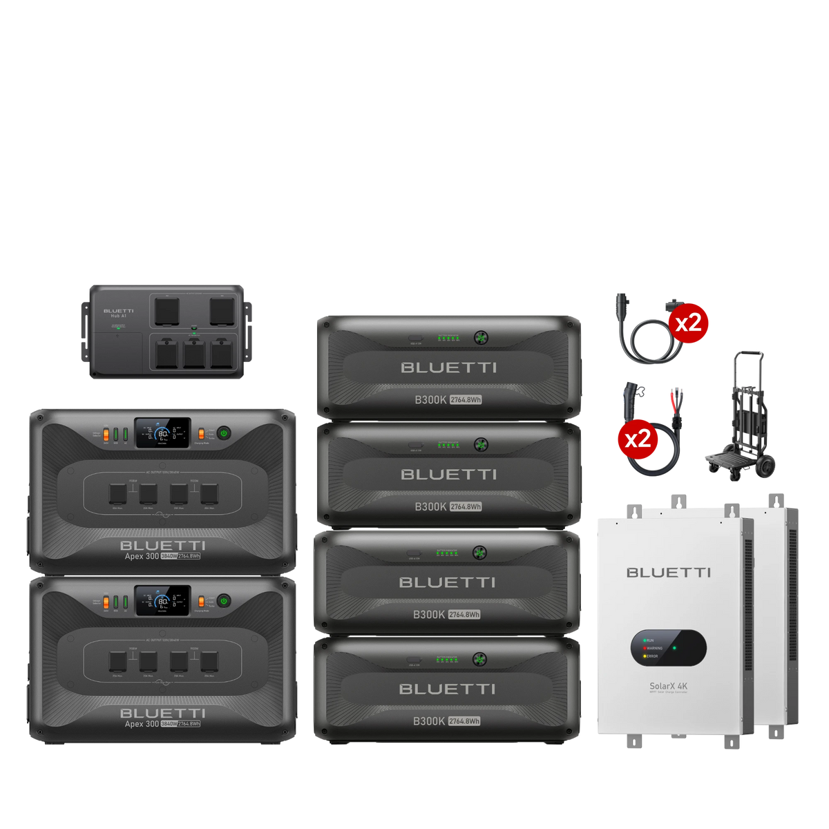 2*Apex 300+4*B300K+Hub A1+2*SolarX 4K + Foldable Trolley