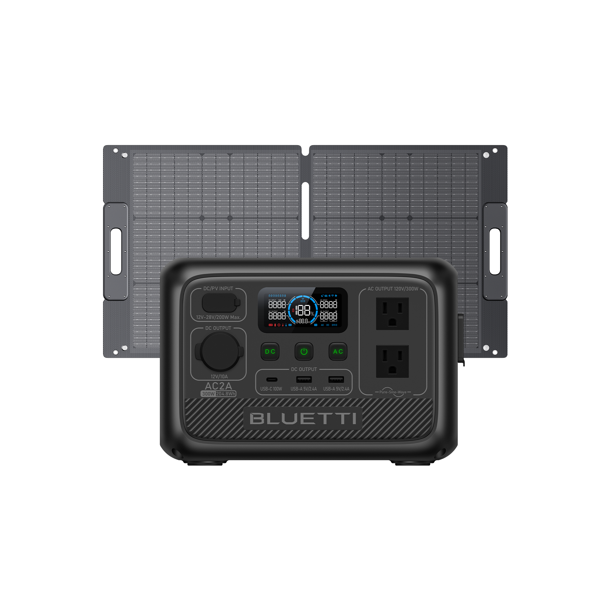 BLUETTI AC2A 300W Solar Generator, Quiet and Durable
