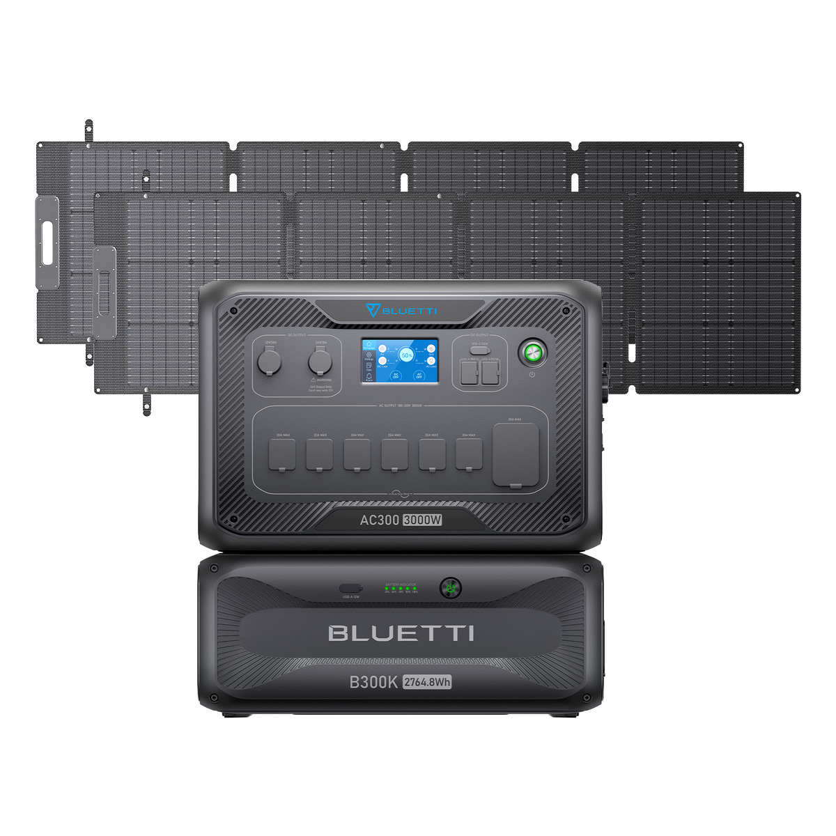 BLUETTI AC300+B300K+2*200W Solar | Home Battery Backup