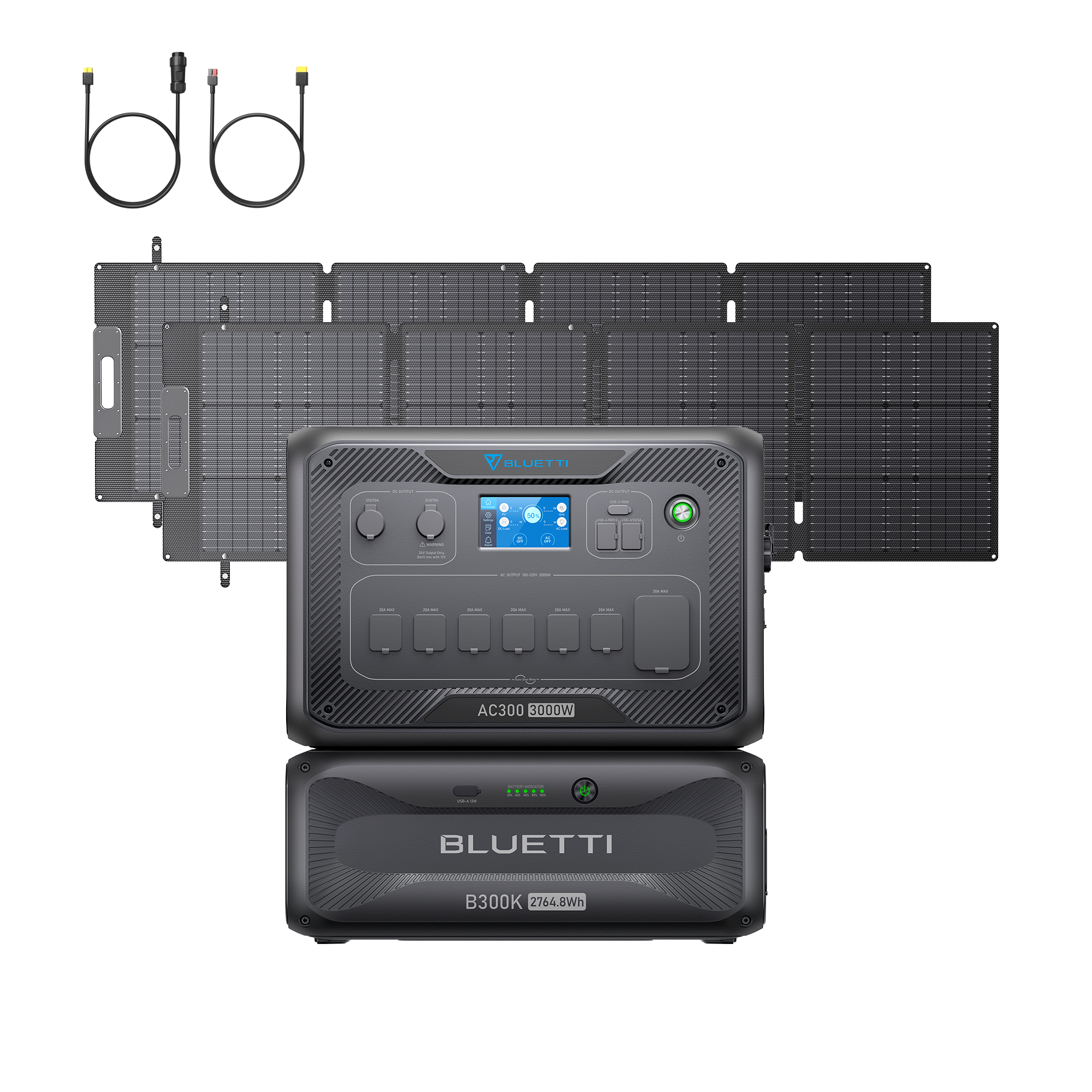 BLUETTI AC300+B300K+2*PV200D+RV Cable | Home Battery Backup Grid-tied ...