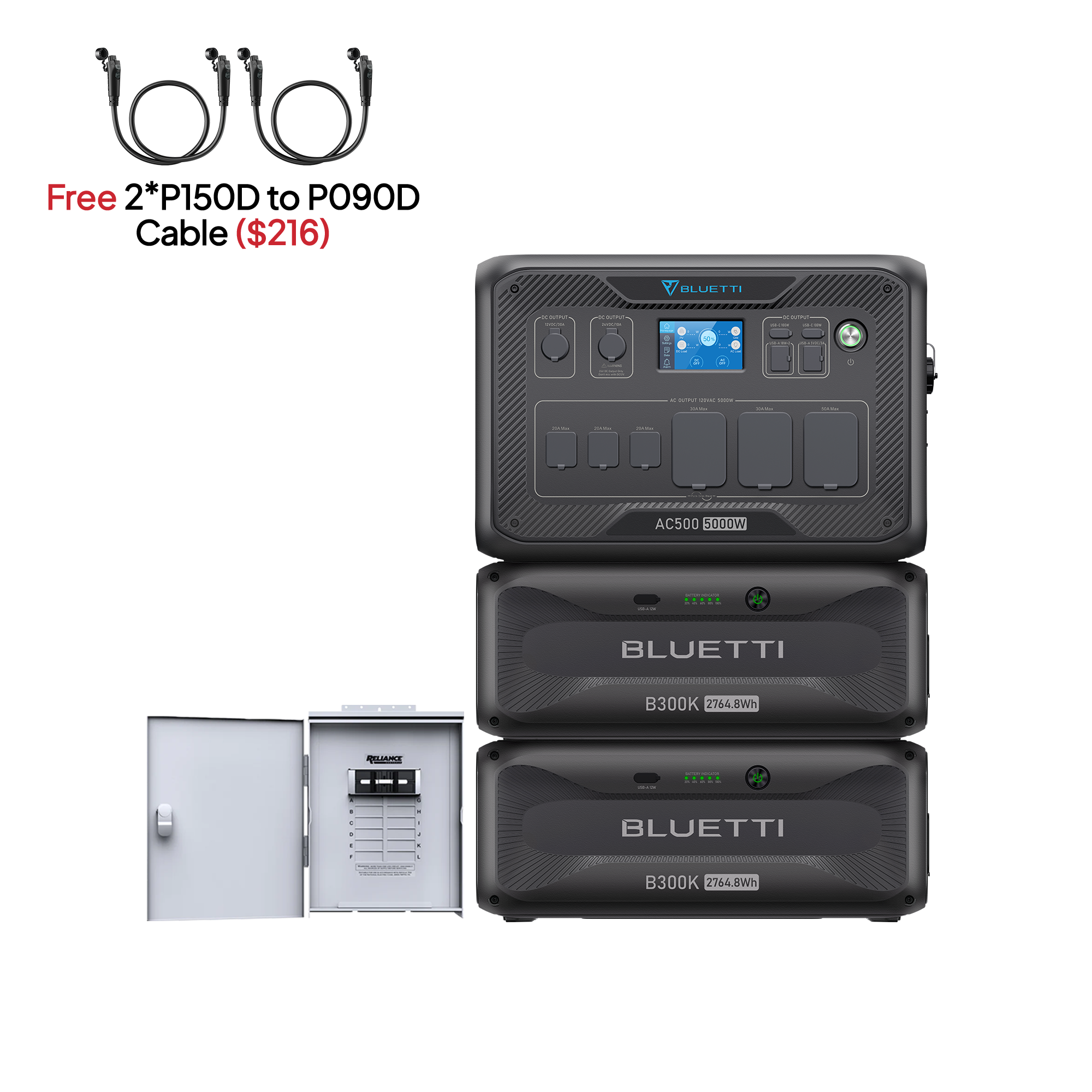 BLUETTI AC500+2*B300K+Home integration Kit (120V) | Whole-Home