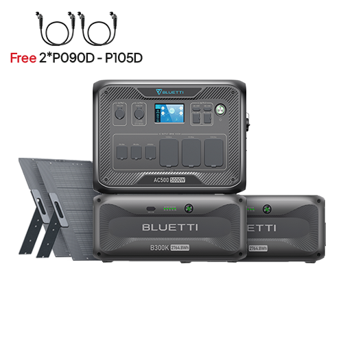BLUETTI AC500+2*B300K+2*350W Solar | Home Battery Backup
