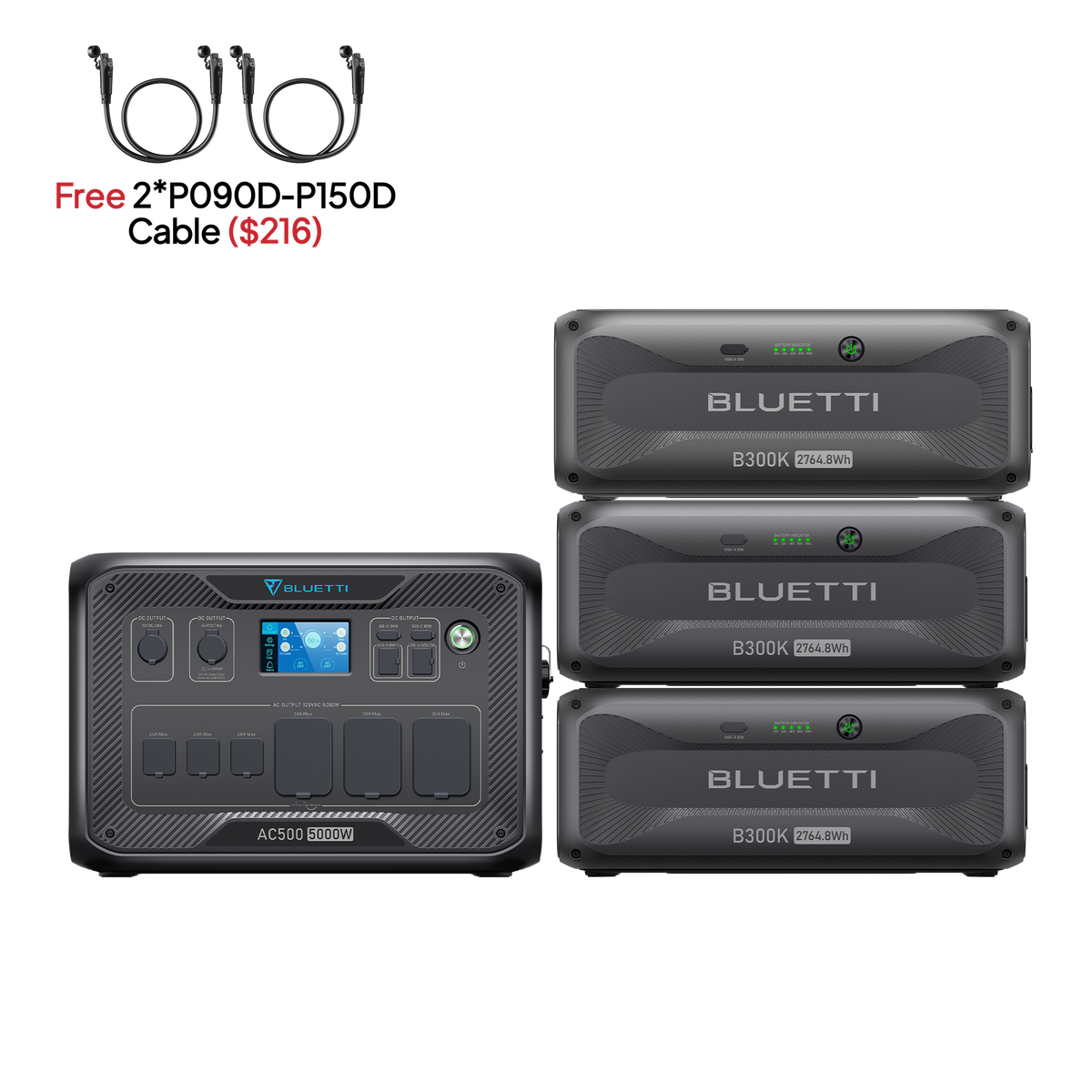 BLUETTI AC500+3*B300K (Free P090D-P150D Cable) | Home Battery Backup