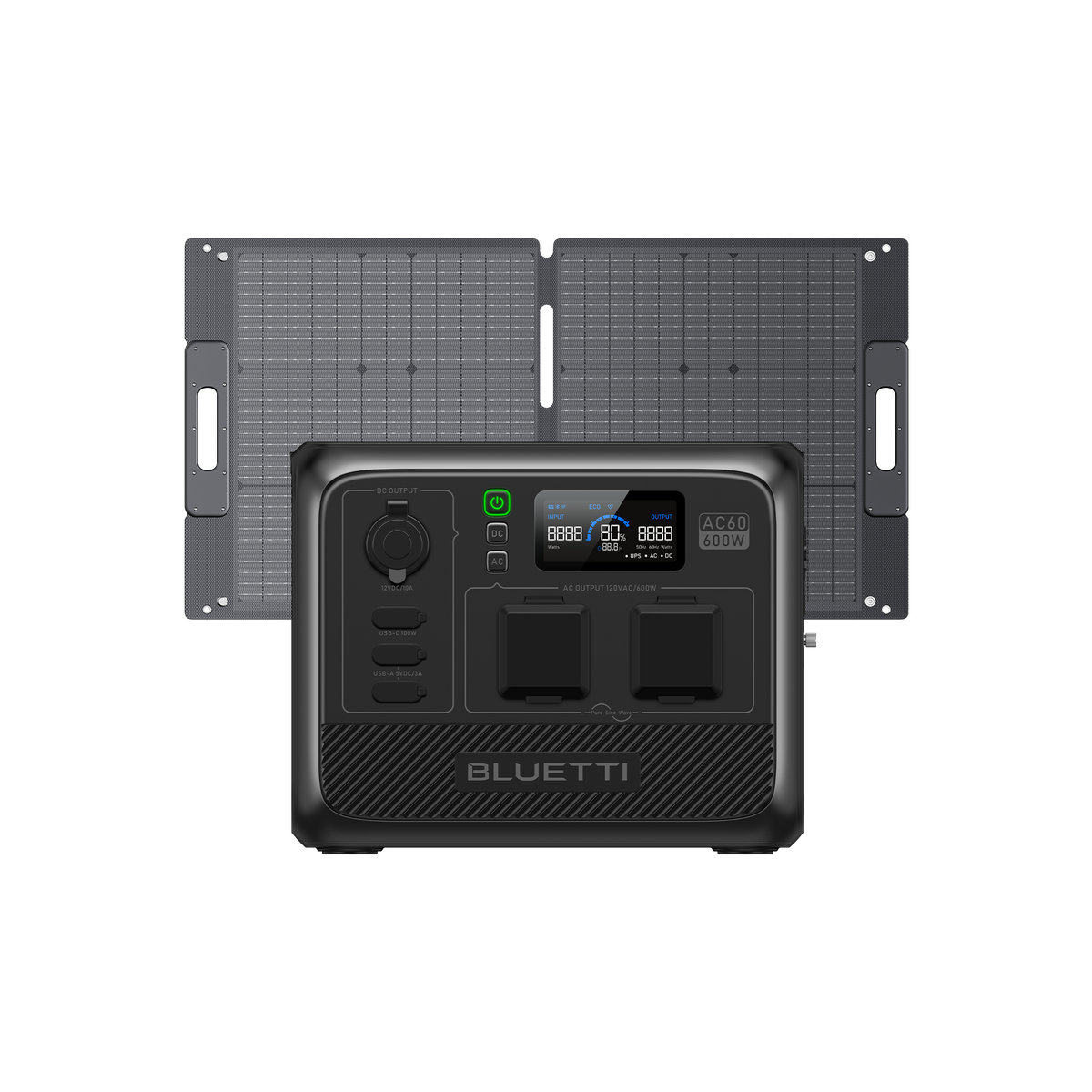 BLUETTI AC60+SP100L | 600W, 403Wh, 100W Solar Kit