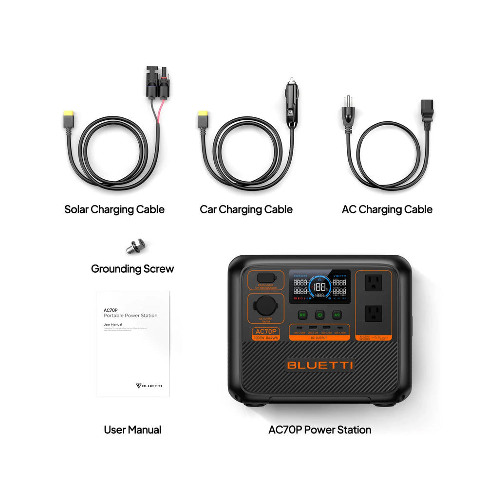New Bluetti AC70P Portable Power Station 1000W 864Wh | eBay