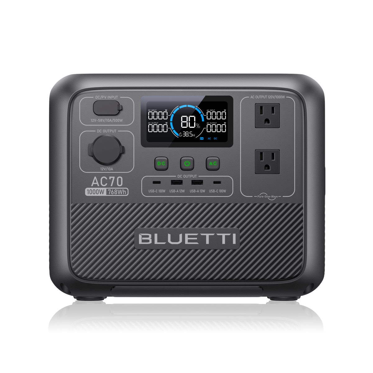 BLUETTI AC70 Portable Power Station | 1000W 768Wh
