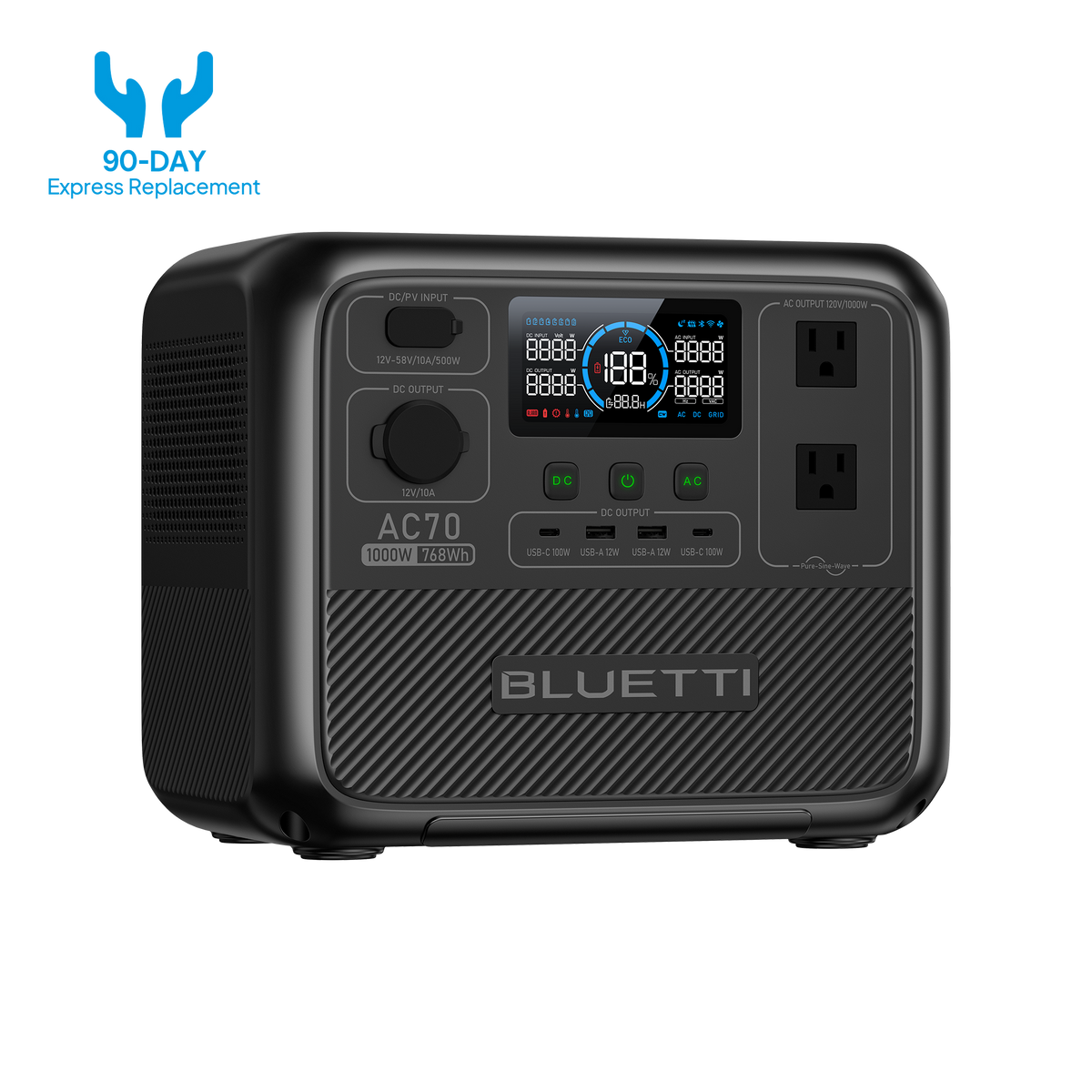 BLUETTI EB70 EB70S Portable Power Station 800W / 1000W 716Wh Solar  Generator LiFePO4 Battery Backup Camping Portable Generator