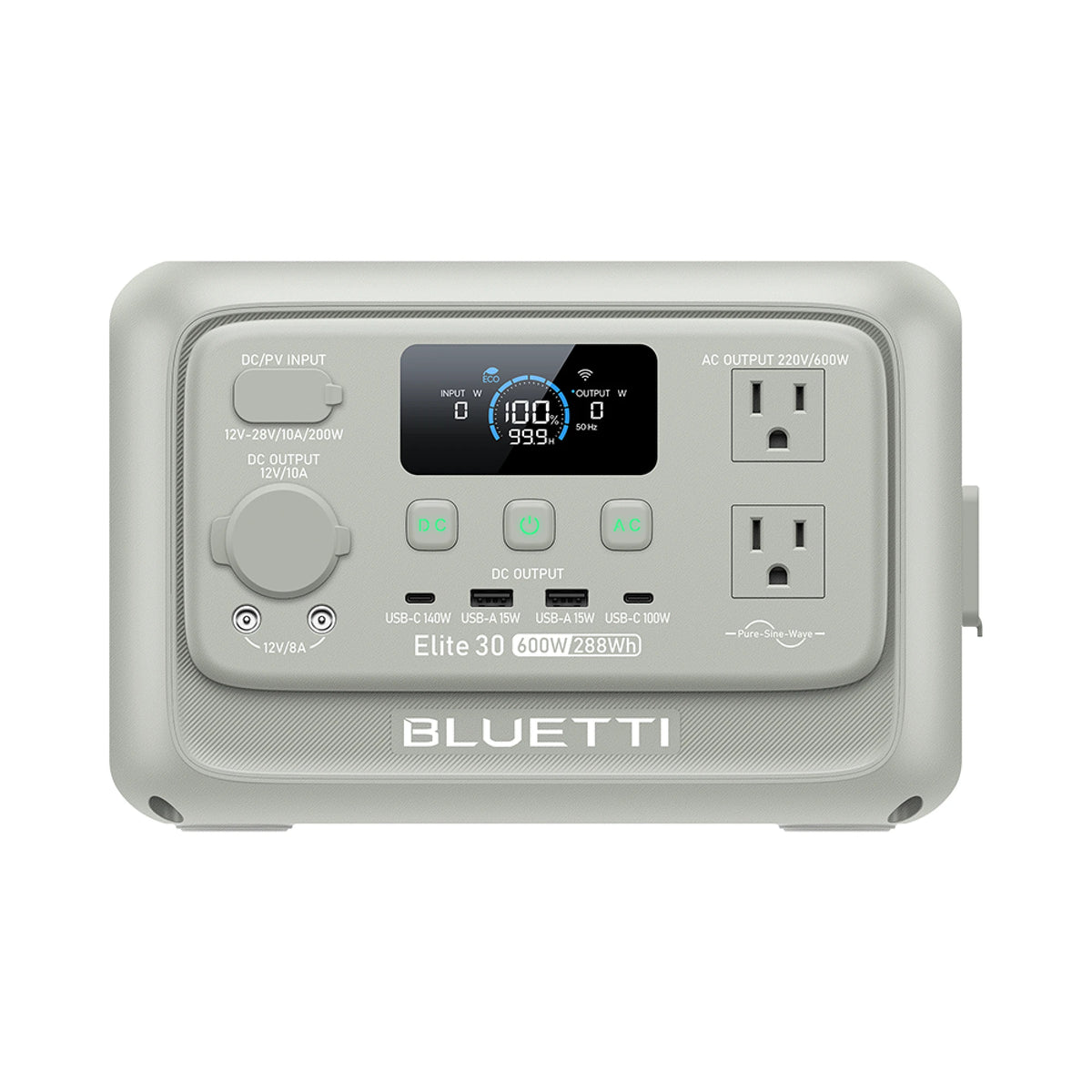 BLUETTI Elite 30 V2 Portable Power Station | 600W 288Wh  (Light Sand Grey)