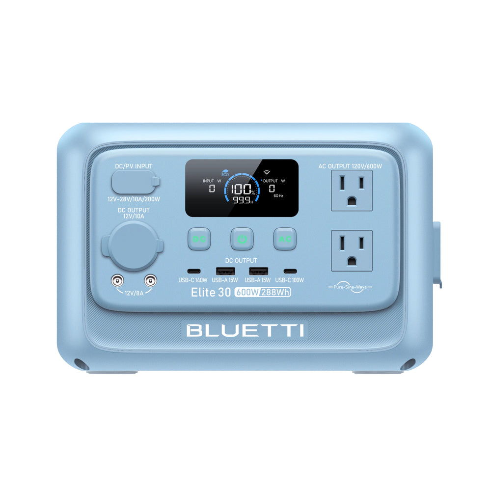 BLUETTI Elite 30 V2 Portable Power Station | 600W 288Wh  (Glacier Blue)