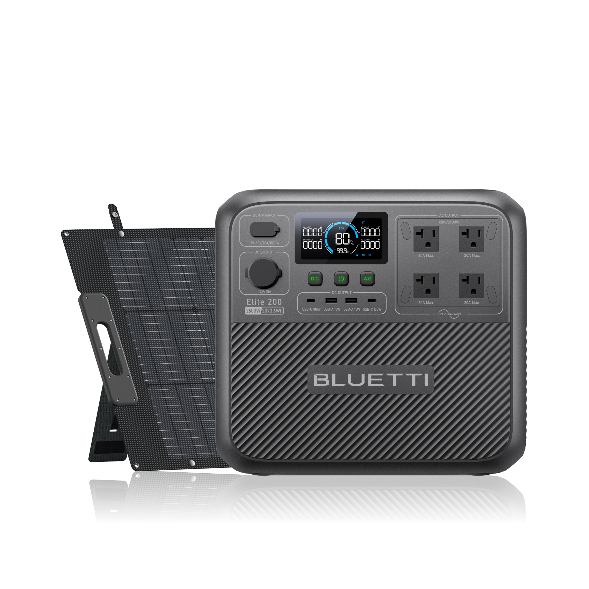 BLUETTI Elite 200 V2 Portable Power Station - 2073.6Wh, 2600W