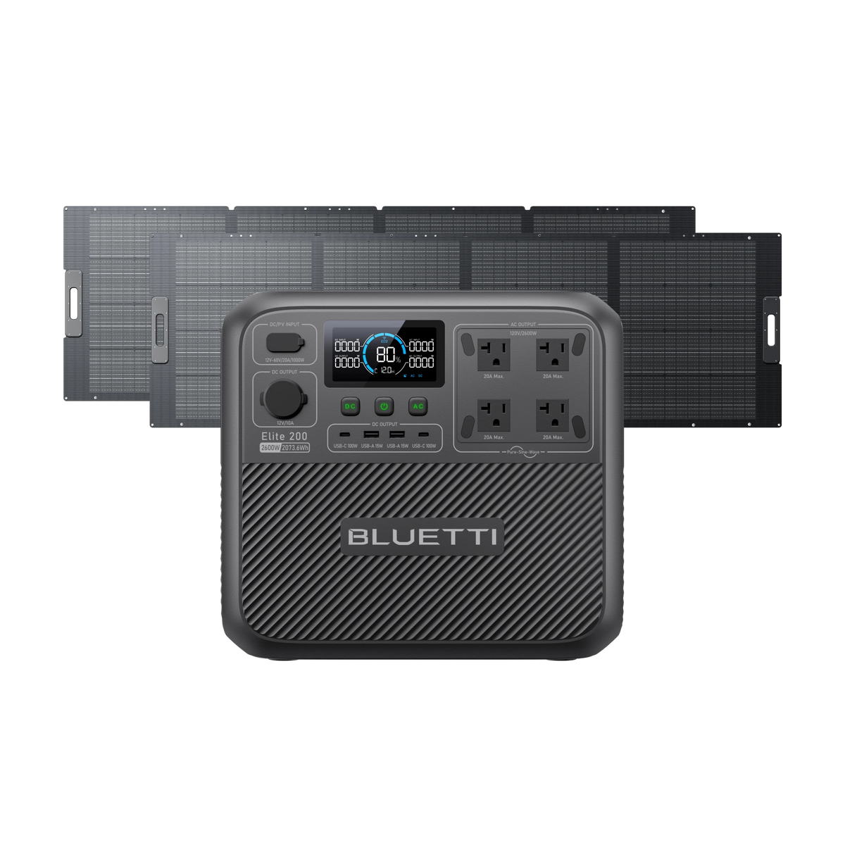 BLUETTI Elite 200 V2+2*350W Solar