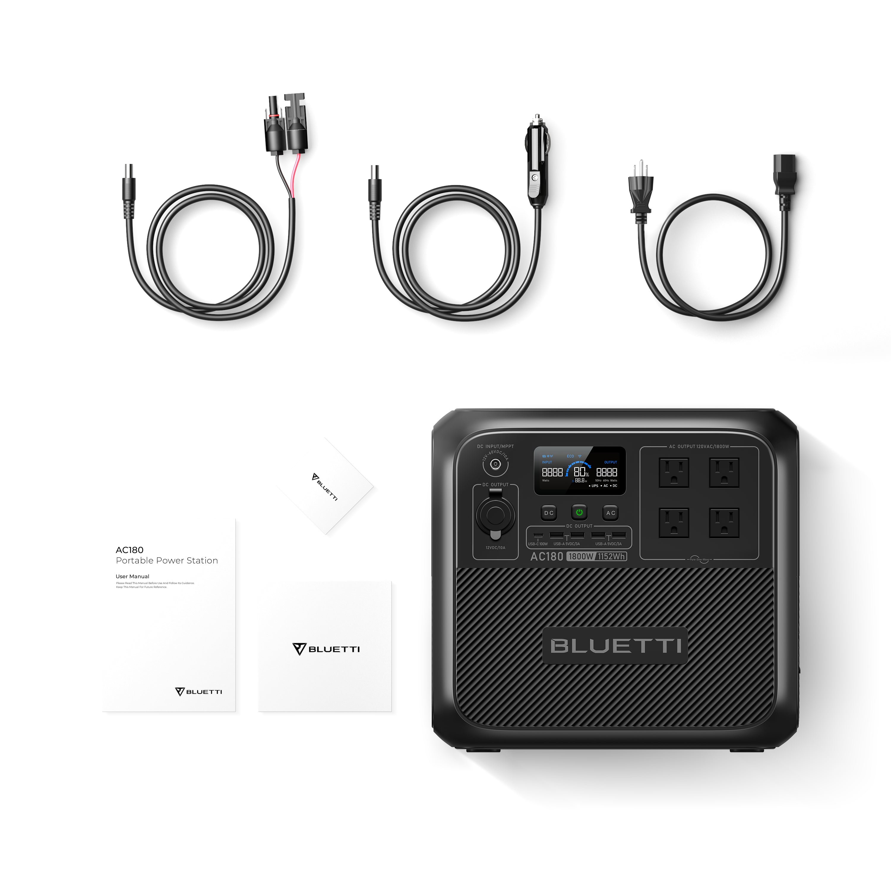 BLUETTI AC180 Portable Solar Power Station 1,800W 1,152Wh BLUETTI AC180 Portable Solar Power Station 1,800W 1,152Wh