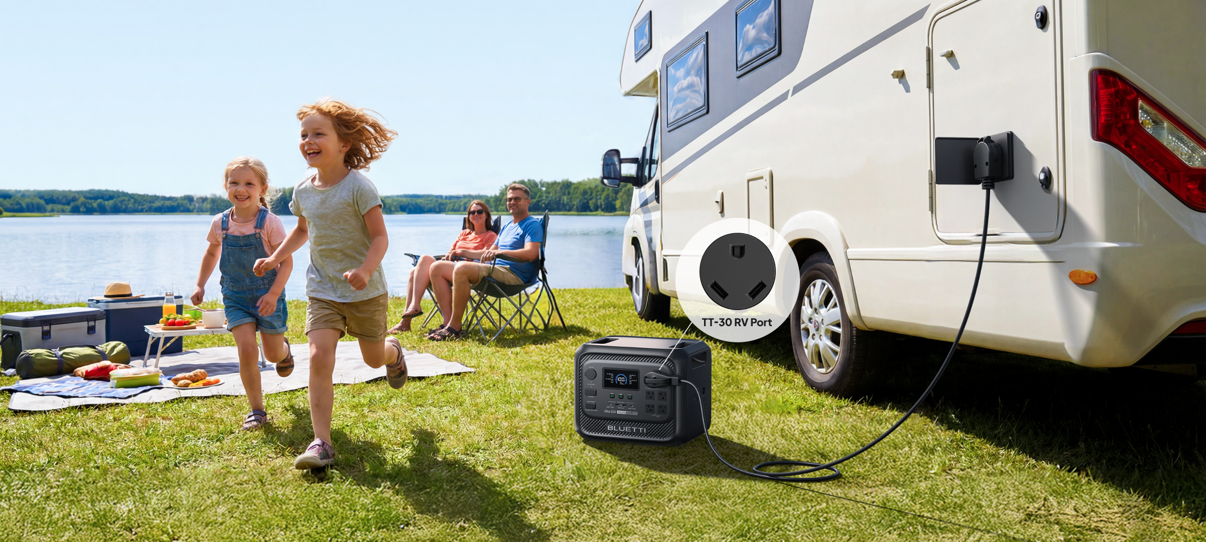 NEMA TT-30, 12 V/30 A Port for RV Travel