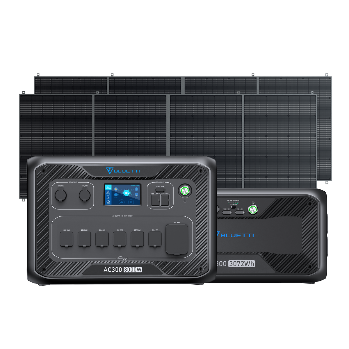 Den sandsynlige Tilladelse frelsen BLUETTI AC300 + 1*B300 | Home Battery Backup Grid-tied System, 3,000W AC  Pure Sine Wave Inverter, 2400W Max.Solar Input